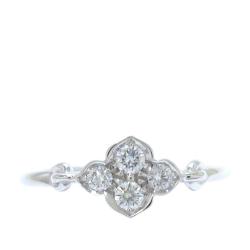 مملوكة مسبقًا Cartier Floral Diamond White Gold Ring Size 52