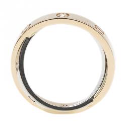 مملوكة مسبقًا Cartier Love 6 Diamonds Rose and White Double Band Ring Size 50