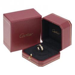 مملوكة مسبقًا Cartier Love 6 Diamonds Rose and White Double Band Ring Size 50