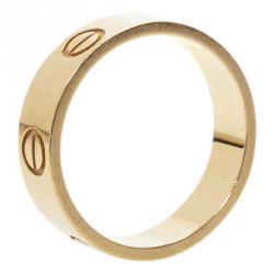 Pre Owned Cartier Love Yellow Gold Band Ring  Size 56