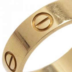 Pre Owned Cartier Love Yellow Gold Band Ring  Size 56