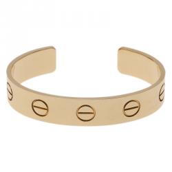 مملوكة مسبقًا Cartier XL Love U Limited Edition Yellow Gold Open Cuff Bracelet Size 16