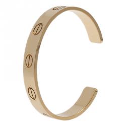 مملوكة مسبقًا Cartier XL Love U Limited Edition Yellow Gold Open Cuff Bracelet Size 16