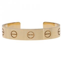 مملوكة مسبقًا Cartier XL Love U Limited Edition Yellow Gold Open Cuff Bracelet Size 16