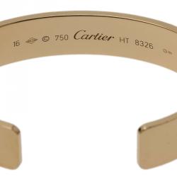 مملوكة مسبقًا Cartier XL Love U Limited Edition Yellow Gold Open Cuff Bracelet Size 16