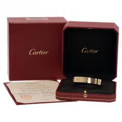 مملوكة مسبقًا Cartier XL Love U Limited Edition Yellow Gold Open Cuff Bracelet Size 16