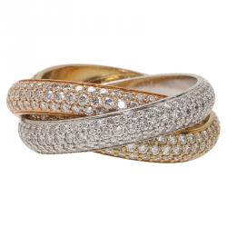 مملوكة مسبقًا خاتم كارتييه ترينيتي ألماس  ثلاثي اللون مقاس 53