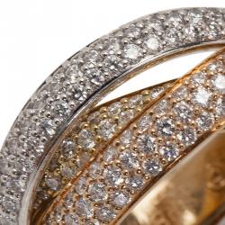 مملوكة مسبقًا خاتم كارتييه ترينيتي ألماس  ثلاثي اللون مقاس 53