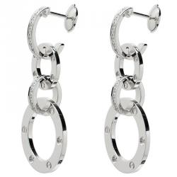مملوكة مسبقًا Cartier Love Diamond White Gold Dangling Earrings