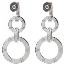 مملوكة مسبقًا Cartier Love Diamond White Gold Dangling Earrings