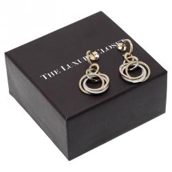 Pre Owned Cartier Trinity Diamond Pavé Three Tone Gold Crash Earrings