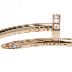 Pre Owned سوار كارتييه جاست أن كلو ألماس ذهب وردي مقاس 16
