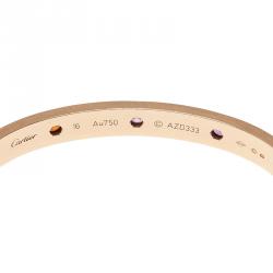 Cartier Love Coloured Stones Rose Gold Bracelet 16 cm