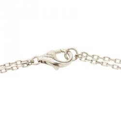 Pre Owned Cartier Love 3 Hoops White and Rose Gold Diamond Necklace