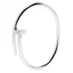 مملوكة مسبقًا Cartier Juste Un Clou White Gold Bracelet Size 15