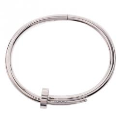  مملوكة مسبقًا Cartier Juste Un Clou White Gold Bracelet Size 15