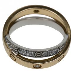 Pre Owned خاتم كارتييه لوف ذهب وردي وأبيض مرصع ألماس مقاس 52