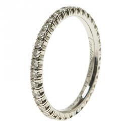 Pre Owned خاتم كارتييه ذهب أبيض مرصع ألماس مقاس 47