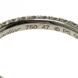 Pre Owned خاتم كارتييه ذهب أبيض مرصع ألماس مقاس 47