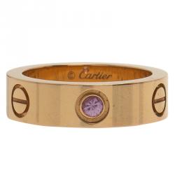 مملوكة مسبقًا خاتم كارتييه لوف ياقوت وذهب وردي مقاس 52