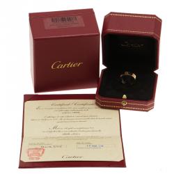 مملوكة مسبقًا خاتم كارتييه لوف ياقوت وذهب وردي مقاس 52