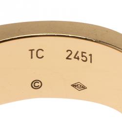 Pre Owned Cartier Love Diamond Rose Gold Band Ring Size 55