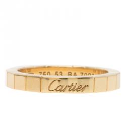 Pre Owned Cartier Lanières Yellow Gold Band Ring Size 53
