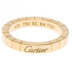 Pre Owned Cartier Lanières Yellow Gold Band Ring Size 53