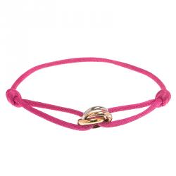 Cartier Trinity Three Tone Gold Pink Adjustable Cord Bracelet