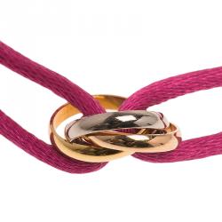 Cartier Trinity Three Tone Gold Pink Adjustable Cord Bracelet