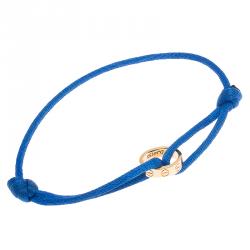 مملوكة مسبقًا Cartier Love Charity Yellow Gold Blue Adjustable Cord Bracelet