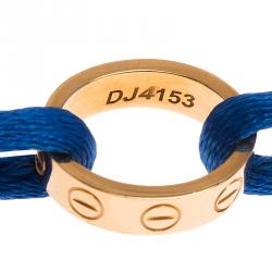 مملوكة مسبقًا Cartier Love Charity Yellow Gold Blue Adjustable Cord Bracelet