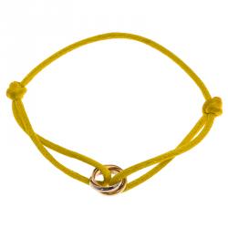 Pre Owned Cartier Trinity Three Tone Gold Lime Adjustable Cord Bracelet