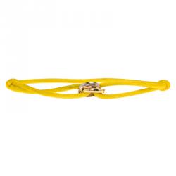 Pre Owned Cartier Trinity Three Tone Gold Lime Adjustable Cord Bracelet