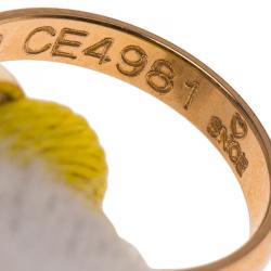 Pre Owned Cartier Trinity Three Tone Gold Lime Adjustable Cord Bracelet