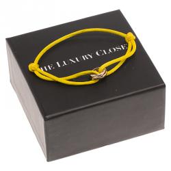 Pre Owned Cartier Trinity Three Tone Gold Lime Adjustable Cord Bracelet