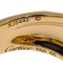 Pre Owned Cartier Panthere de Cartier Garnet and Onyx Yellow Gold Ring Size 55