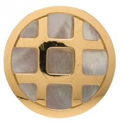 Pre Owned Cartier Pasha Mother of Pearl 18K Yellow Gold Ring Size 51