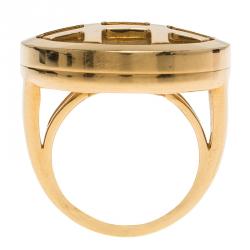 Pre Owned Cartier Pasha Mother of Pearl 18K Yellow Gold Ring Size 51