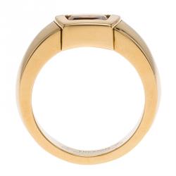 Pre Owned Cartier Citrine Yellow Gold Ring Size 53