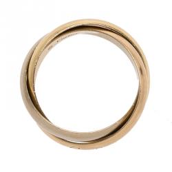 Pre Owned خاتم كارتييه ترينيتي ذهب عيار 18 ثلاثي اللون مقاس 53