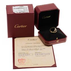 Pre Owned خاتم كارتييه ترينيتي ذهب عيار 18 ثلاثي اللون مقاس 53