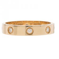 Pre Owned Cartier Love Diamonds Rose Gold Wedding Band Ring Size 57
