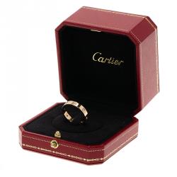Pre Owned Cartier Love Diamonds Rose Gold Wedding Band Ring Size 57