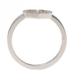 Pre Owned خاتم كارتييه هارتس & سايمبولز C هارت ألماس وذهب أبيض مقاس 52