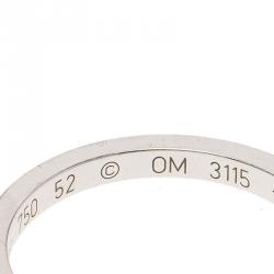 Pre Owned خاتم كارتييه هارتس & سايمبولز C هارت ألماس وذهب أبيض مقاس 52