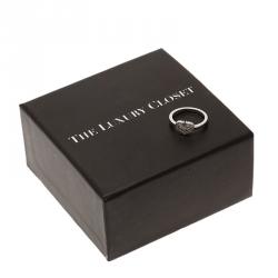 Pre Owned خاتم كارتييه هارتس & سايمبولز C هارت ألماس وذهب أبيض مقاس 52