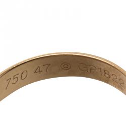 Pre Owned Cartier Trinity De Cartier Classic Three Tone 18k Gold Band Ring 47