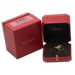 Pre Owned Cartier Trinity De Cartier Classic Three Tone 18k Gold Band Ring 47