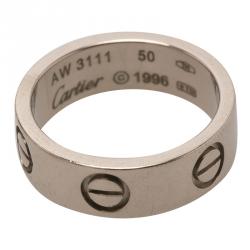 Pre Owned Cartier Vintage Love White Gold Wedding Band Ring Size 50